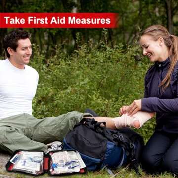 Travel-First Aid-Kit Car-Home 300PCS Survival-Kit Outdoor-Adventure - Small Portable Red Emergency Essential Sets Office Hiking Camping Business Public Must Have First Aid Gear Equipment 1st Aid