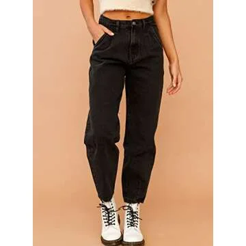 EVALESS High Waisted Stretchy Baggy Jeans for Women