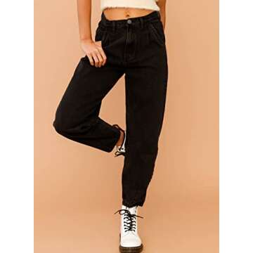 EVALESS High Waisted Stretchy Baggy Jeans for Women