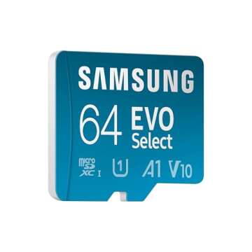 SAMSUNG EVO Select Micro SD -Memory -Card + Adapter, 64GB microSDXC 130MB/s Full HD & 4K UHD, UHS-I,...