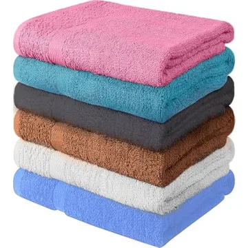 QUBA LINEN Cotton Bath Towels - 6 Pack Ultra Absorbent