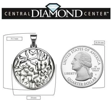 Shema Full Prayer Pendant Necklace, Solid .925 Sterling Silver & Platinum Plated