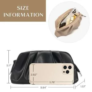 SWEETV Dressy Vegan Leather Clutch Purse for Women Formal, Soft Pleated PU Evening Clutch for Weddings, Proms, Cocktail-Gemma