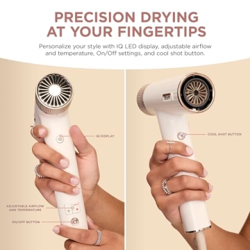 Shark Hair Dryer SpeedStyle RapidGloss Finisher and High-Velocity Dryer, Ionic Hair Blow Dryer with IQ Speed Styling and Drying Suite, No Heat Damage, Best for Straight and Wavy Hair, Silk, HD331