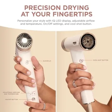 Shark Hair Dryer SpeedStyle RapidGloss Finisher and High-Velocity Dryer, Ionic Hair Blow Dryer with IQ Speed Styling and Drying Suite, No Heat Damage, Best for Straight and Wavy Hair, Silk, HD331