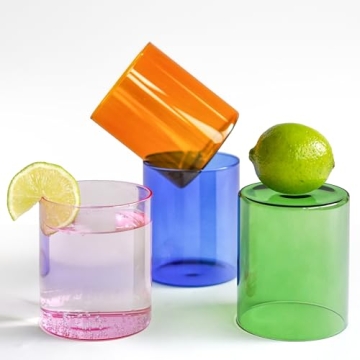 16oz Colored Drinking Glasses Set - Vibrant & Versatile