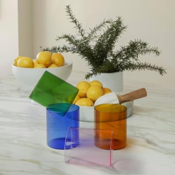 16oz Colored Drinking Glasses Set - Vibrant & Versatile