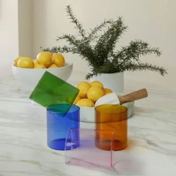 16oz Colored Drinking Glasses Set - Vibrant & Versatile