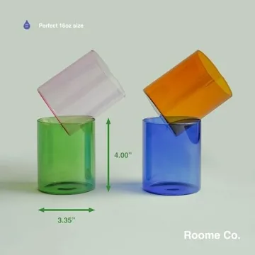 16oz Colored Drinking Glasses Set - Vibrant & Versatile