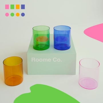 16oz Colored Drinking Glasses Set - Vibrant & Versatile