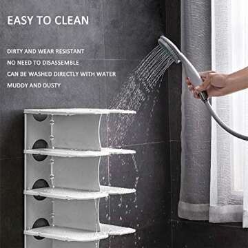 ACPOP Shoe Slots Organizer, Adjustable Rack,Better Stability Shoe Stacker,Space Saver,Pack of 6,Grey