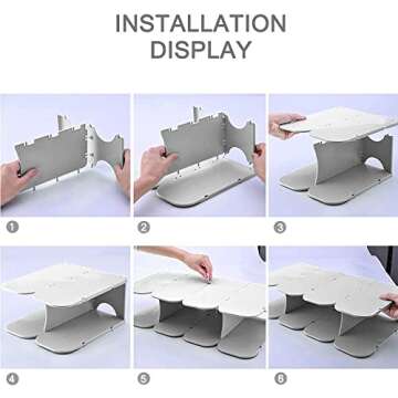 ACPOP Shoe Slots Organizer, Adjustable Rack,Better Stability Shoe Stacker,Space Saver,Pack of 6,Grey