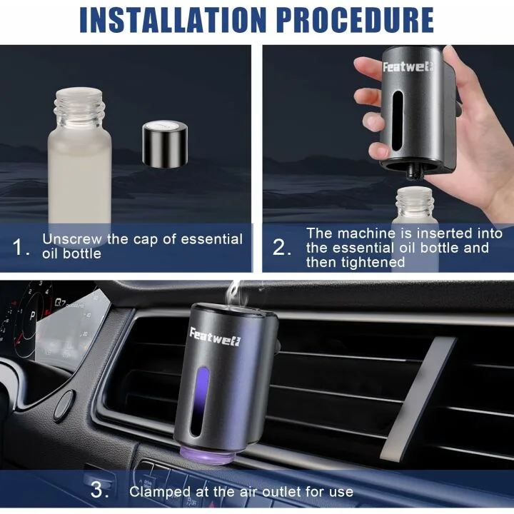 Smart Car Air Freshener Diffuser with Essential Oils