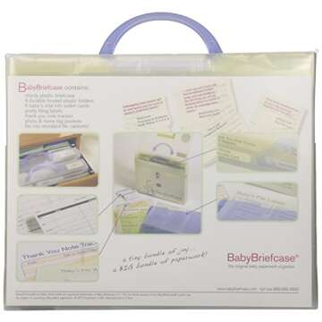 Baby Briefcase Baby Paperwork Organizer, Mint/Periwinkle