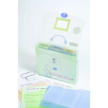 Baby Briefcase Baby Paperwork Organizer, Mint/Periwinkle