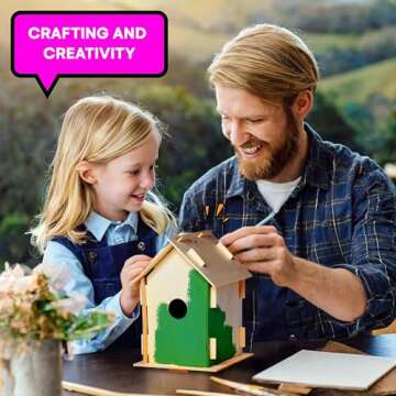 Neliblu 12 Wooden Birdhouses Kit, DIY Birdhouses for Kids and Adults, Painting Kit Party Favor with Color Paint, Brushes, Stickers, and Twine, Easy Assembly Wood Craft Sets in 3 Unique Shapes