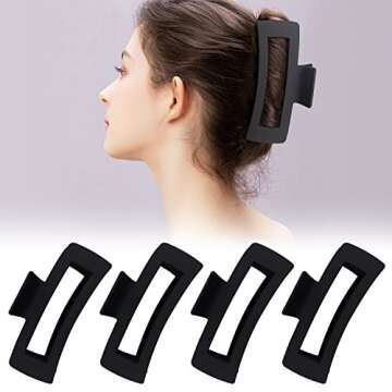 4 Pack Extra Large Hair Claw Clips for Women, 5'' Hair Clips for Thick and Long Hair, 90's Non-slip ...