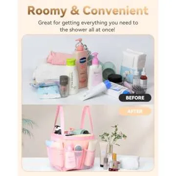 Large Capacity Temede Mesh Shower Caddy Tote for Everyone