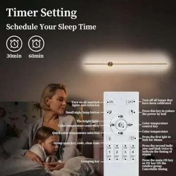 KELUOLY Dimmable Plug in Wall Sconce Set of 2, Gold 39.37" LED Wall Light with Remote, Adjustable Color Temperature Brightness Wall lamp with Timer for Living Room,Bedroom and Accent Lighting