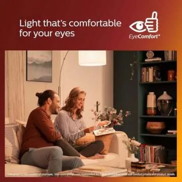 Philips LED Vintage Flicker-Free Amber Spiral A19 Dimmable, Eyecomfort Technology, 400 Lumen, Amber Light(2000K), 6.5W=60W, Title 20 Certified, E26 Base, 1-Pack (565796)