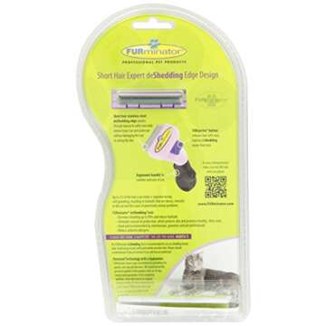 Furminator Short Hair deShedding Tool for Cats, Small