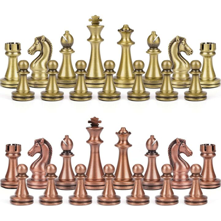 Agirlgle Chess Set: Wooden Board & Metal Pieces