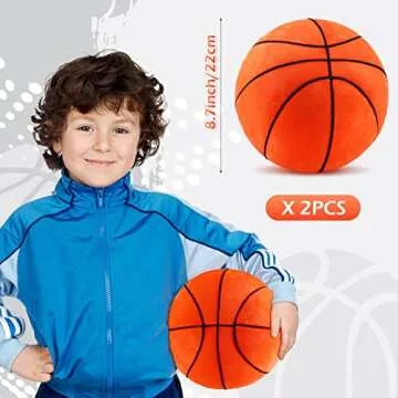 HyDren 2 Pcs Plush Basketball Pillows for Kids - Soft Stuffed Cushions