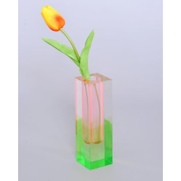 HLYU Acrylic Pillar Vase, Bud Vase for Centerpieces,Unique,Eclectic,Maximalist Room Decor, Modern De...
