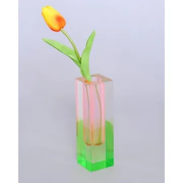 HLYU Acrylic Pillar Vase - Vibrant, Unbreakable Design for Modern Decor