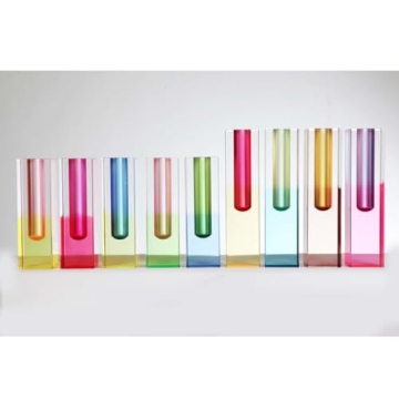 HLYU Acrylic Pillar Vase - Unique Gradient Home Decor