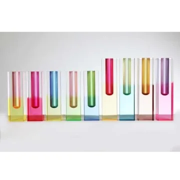 HLYU Acrylic Pillar Vase - Unique Gradient Home Decor