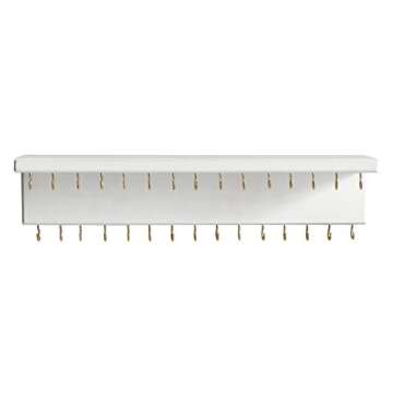 SANY DAYO HOME Jewelry Organizer with 30 Hooks and Cosmetics Shelf, 15 x 3 x 4 inches Wall Mounted R...