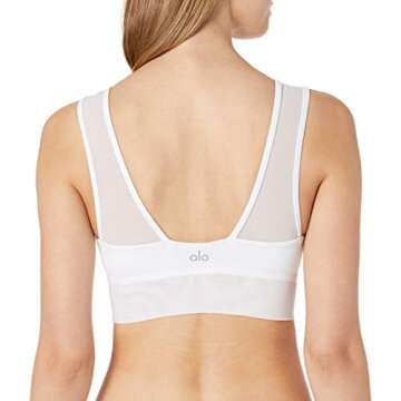 Alo Yoga Women's Jubilee Bra - White - Comfortable & Stylish Activewear