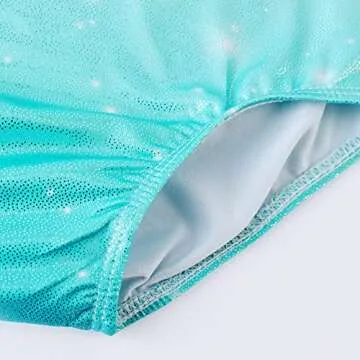 HOZIY Toddler Aqua Blue Gymnastics Leotard with Sparkles