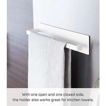 Yamazaki Home Tower Magnetic Paper Towel Holder Metal Kitchen Roll Dispenser, Vertical Or Horizontal Mounted Kitchen Towel Rack - Steel