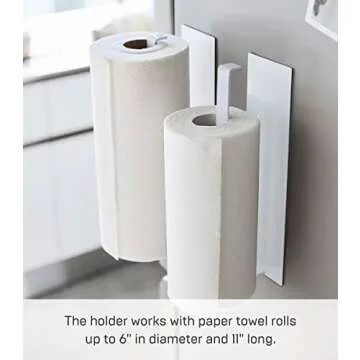 Yamazaki Tower Magnetic Paper Towel Holder for Kitchen