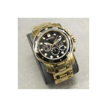Invicta Men's 0072 Pro Diver Collection Chronograph 18k Gold-Plated Watch