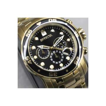 Invicta Men's 0072 Pro Diver Collection Chronograph 18k Gold-Plated Watch