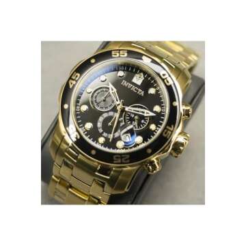Invicta Men's 0072 Pro Diver Collection Chronograph 18k Gold-Plated Watch