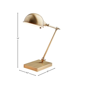 Stone & Beam Vintage Task Desk Lamp in Antique Brass