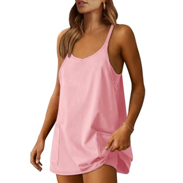 ANRABESS Women Summer Mini Romper Dress Workout Tennis Active Sports Athleisure Outfits Built in Sho...
