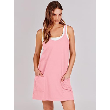 ANRABESS Summer Mini Romper Dress with Built-in Shorts