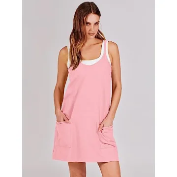 ANRABESS Summer Mini Romper Dress with Built-in Shorts