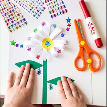 1246 PCS Self Adhesive Gems Stickers, Jewels Stickers with Multiple Colors and Assorted Shapes for Crafts, 14 Sheets Multiple Sizes Bling Rhinestone Stickers for Card Making Decorations