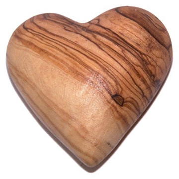 Elegant Hand-Carved Heart-Shaped Olive Wood Paperweight for All Occasions