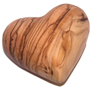 Heart-Shaped Olive Wood Paperweight for Meaningful Gifts