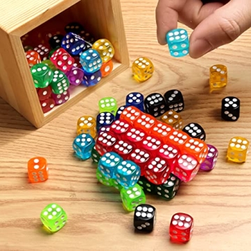 50 Piece Colorful 6-Sided Dice Set for Games and Learning