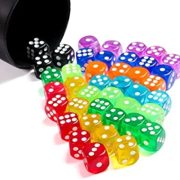 50 Piece Colorful 6-Sided Dice Set for Games and Learning