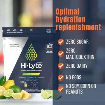 Hi-Lyte Pro Hydration Packets - 16 Individual Drink Packets | Lemon Lime | Flavored Electrolyte Powder Packets | Sugar-Free, Zero Carb, Zero Calorie