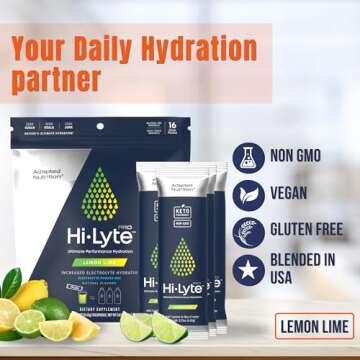 Hi-Lyte Pro Hydration Packets - 16 Individual Drink Packets | Lemon Lime | Flavored Electrolyte Powder Packets | Sugar-Free, Zero Carb, Zero Calorie
